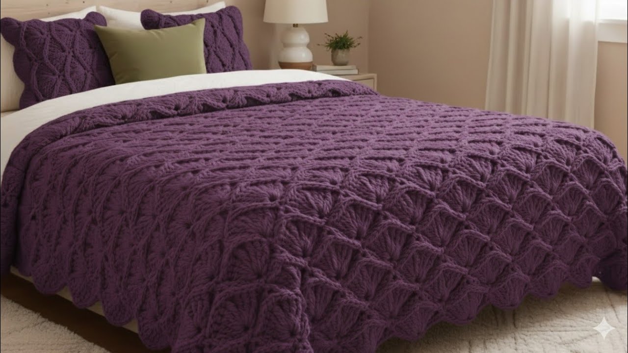 طريقة عمل بطانية بالكروشيه مميزة!كروشيه بطانية أنيقة!