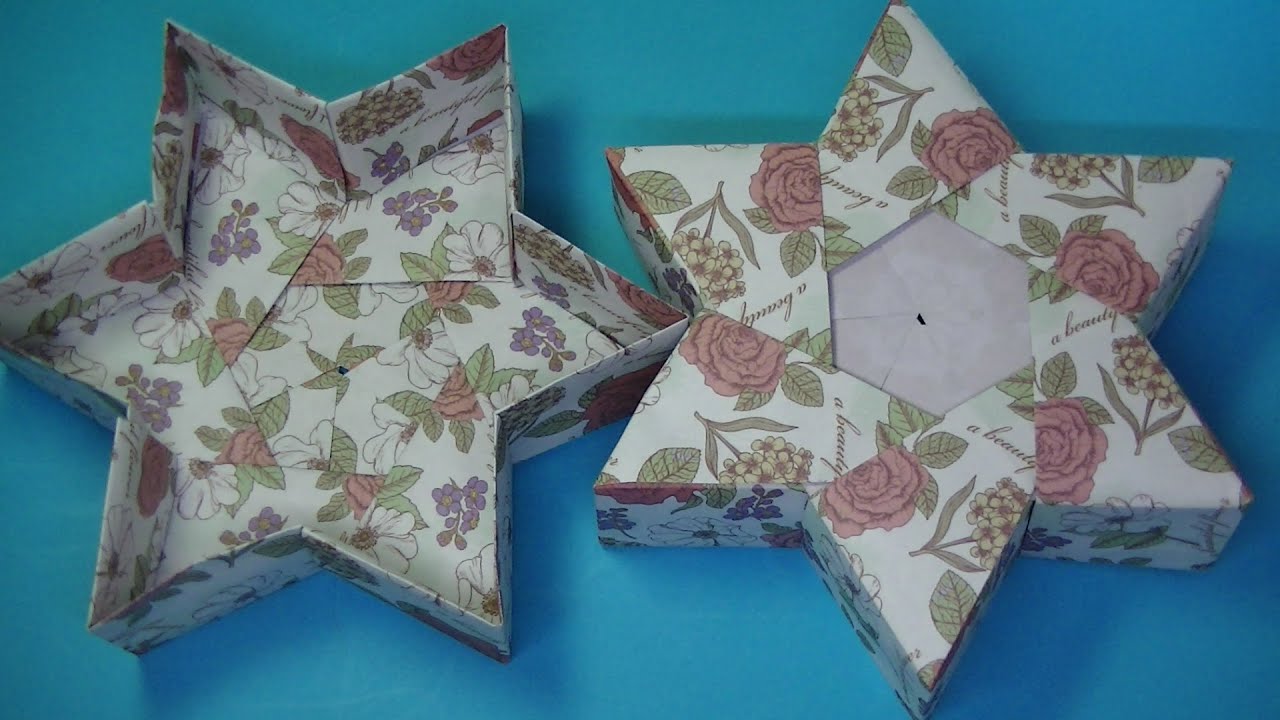 Origami box・折り紙・箱・星の箱のみ・オリジナル・柄を出す折り方・6