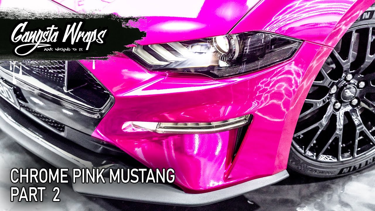 carwrap #foil #folie #folierung #mustang #fordmustang #chrome #pink #