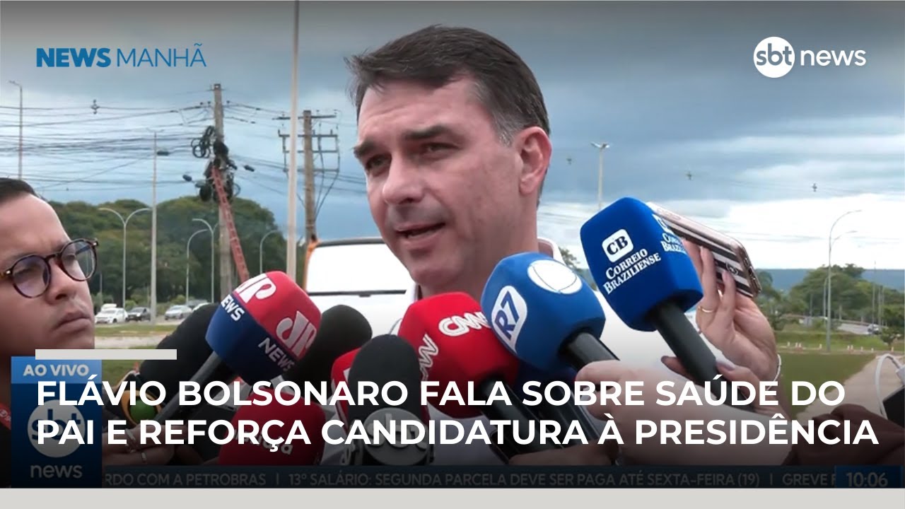 Flávio Bolsonaro fala sobre saúde do pai e reforça candidatura à presidência em 2026 | #NewsManhã
