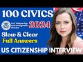 NEW! 100 Civics Citizenship Test | US Citizenship Interview 2024 Questions and Answers | USCIS