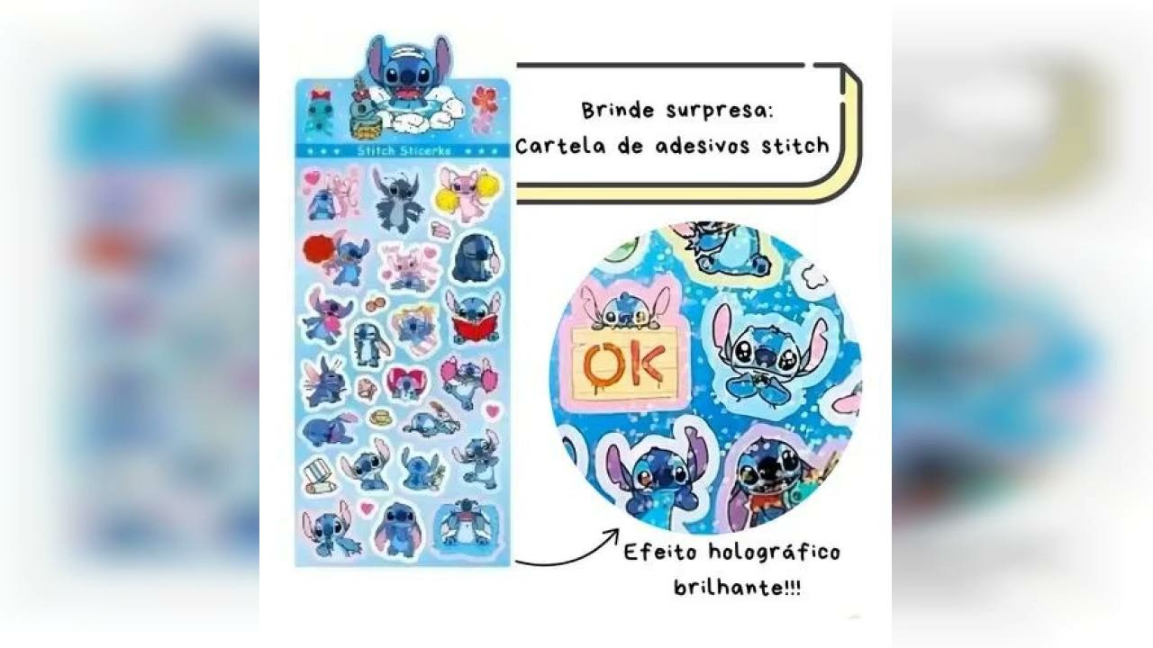 Review: Kit Caderno De Colorir 50 Folhas Stitch Canetinhas 24 Cores Cor Capa 1 - Rosa