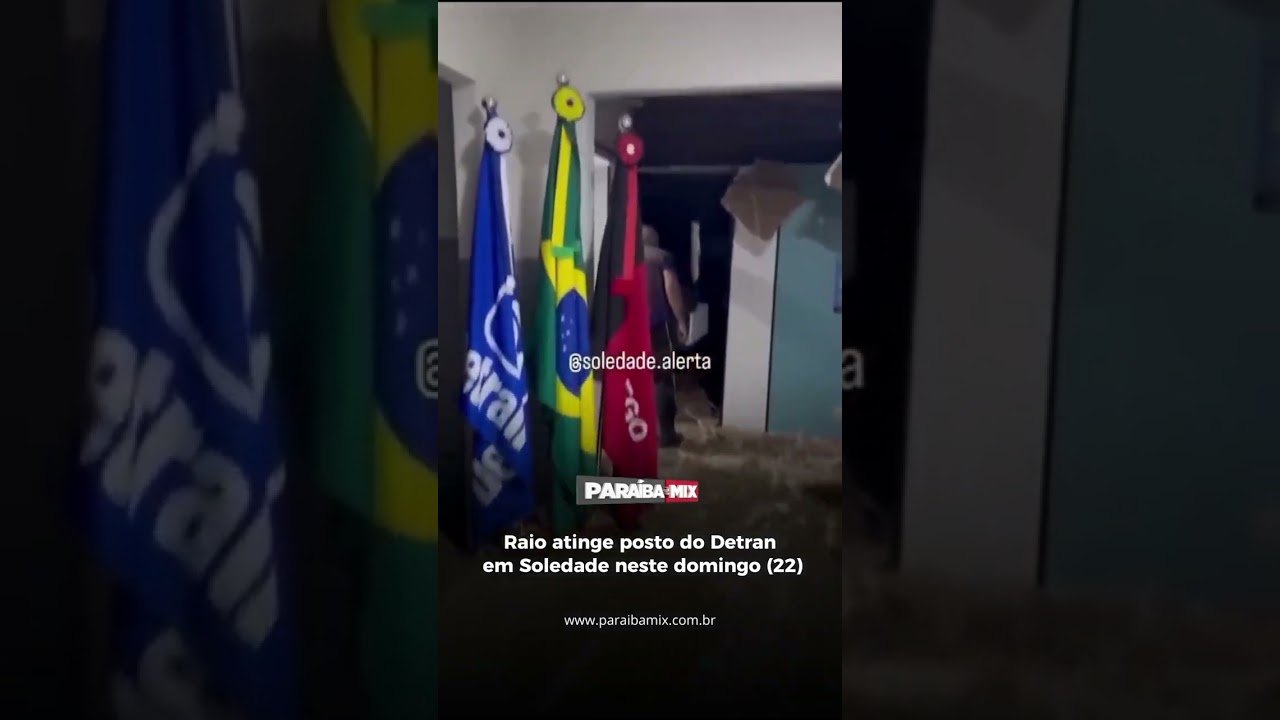 Raio atinge posto do Detran em Soledade neste domingo (22)