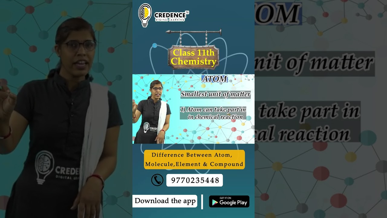 Difference between Atom, Molecule, Element & Compound 