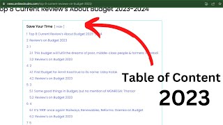 How to add Best Table Of Content in your Post or Article in 2023 || WordPress Booster || WordPress