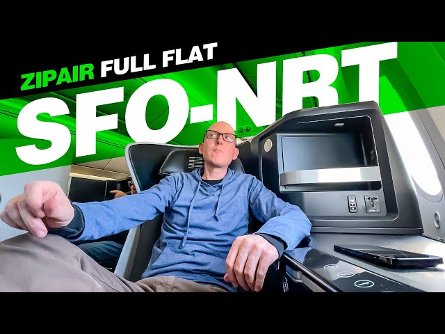 SFO to NRT in Zipair 787-8 Full Flat business class - YouTube