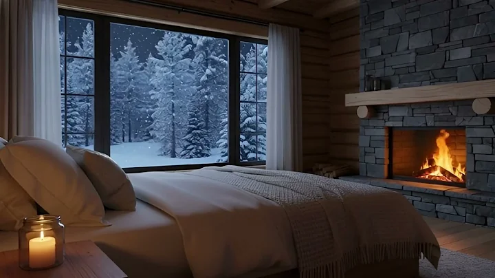 Tranquil Snowstorm Nights: Cozy Fireplace Ambience for Rest and Relaxation 😌🔥