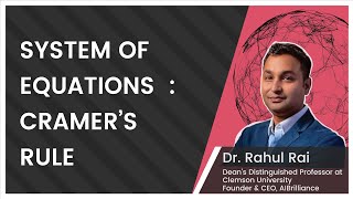 Part 1 system of equation cramer's rule