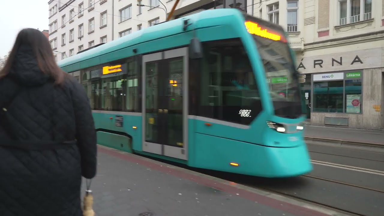 Czech Republic, Ostrava, tram 8 ride from Stodolní to Vozovna Poruba