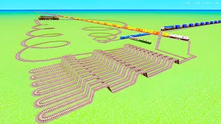 Can 100+ Wagon Cargo Train Cross an Impossible Sky Ramp & Bumpy Track? 🚂 Train Challenge screenshot 2