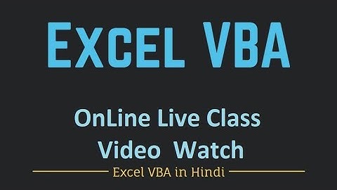 VBA Macros Training in Hindi