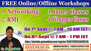 FREE Online/Offline Workshops in DURGASOFT