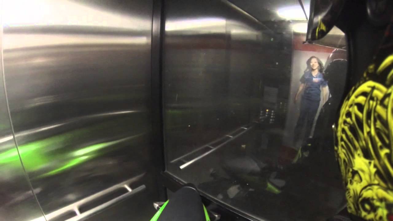 Motorcycle In A elevator. YouTube