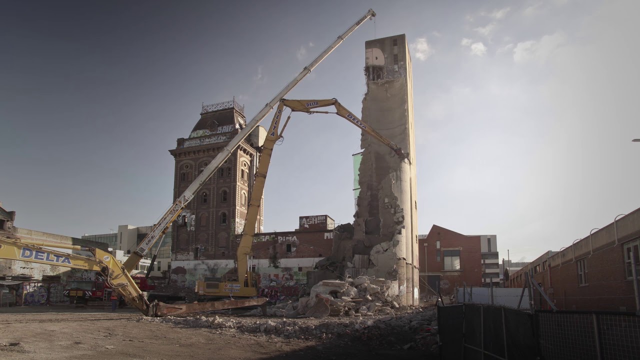 Demolition Time lapse of Yorkshire Brewery Melbourne Australia