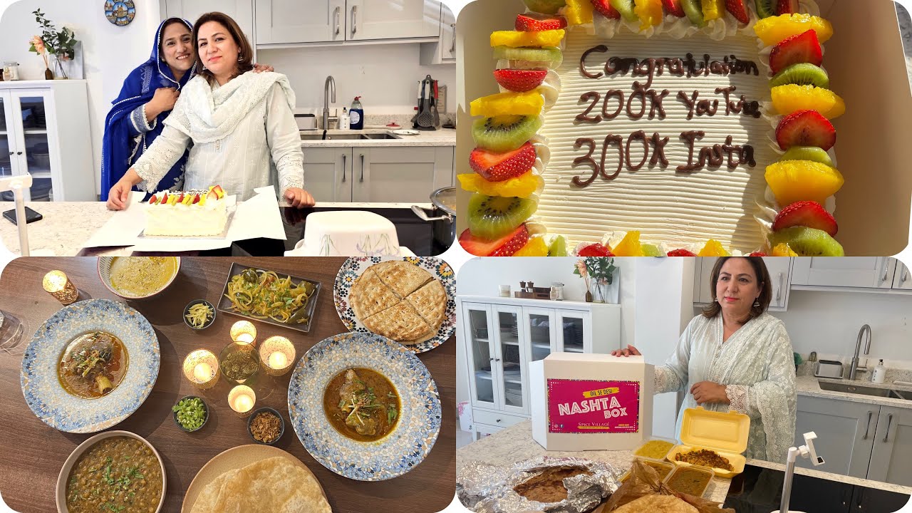 Desi Nashta Halwa puri in London . celebration YouTube 200k