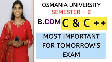C&C++ || MOST IMPORTANT QUESTIONS || 💯 PASS || SEMESTER - 2 || O.U || C & C++ ||@shivanipallela