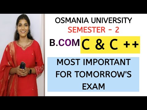 C&C++ || MOST IMPORTANT QUESTIONS || 💯 PASS || SEMESTER - 2 || O.U || C & C++ ||@shivanipallela