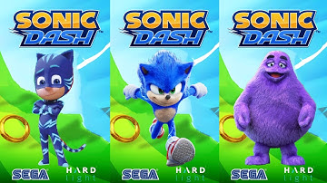 Tag with Ryan vs Sonic Dash vs Grimace Shake Run - Movie Sonic vs PJ Masks Catboy vs Grimace