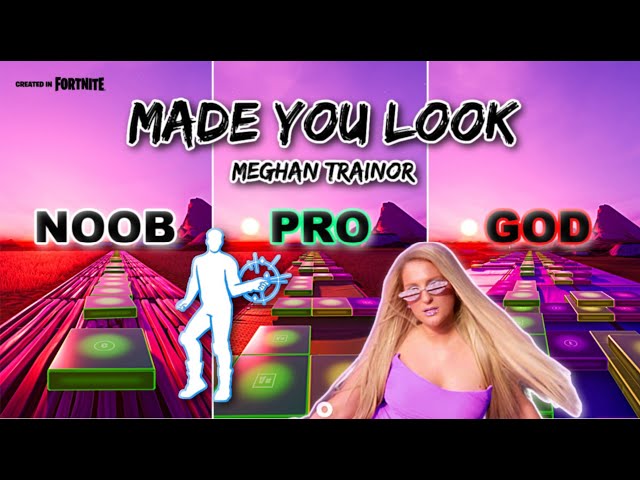 Meghan Trainor - Made You Look (Emote) - Noob vs Pro vs God (Fortnite Music  Blocks) With Map Code! 