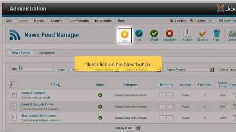 How to add RSS Newsfeeds in Joomla 2.5
