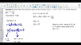 MCV4U 3 2 Note Maximum and Minimum Values