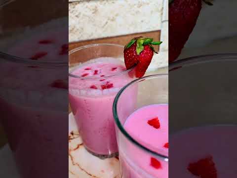 Strawberry shake #trending #shortvideo  #youtubeshorts #motivation # #food #cooking #milk #iftar