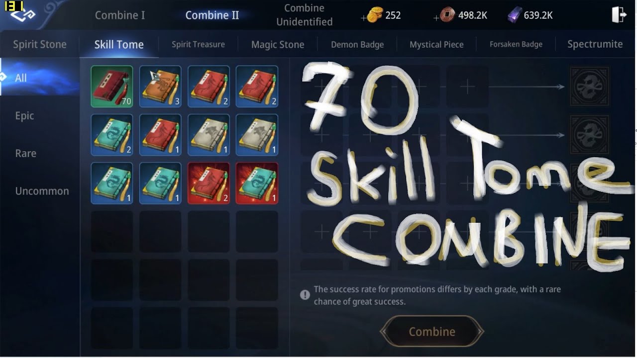 70 SKILL TOME COMBINE - what i got ?  mir4