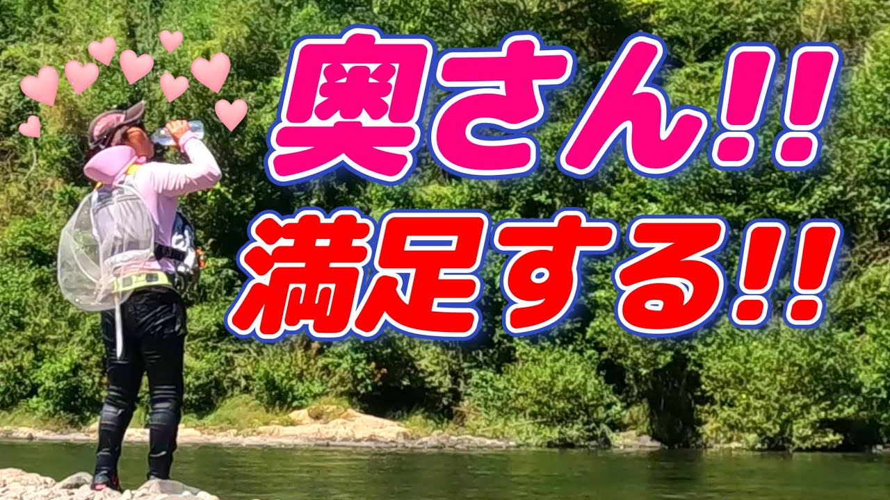 【鮎釣り】頑張る奥さん!!鮎釣り終盤でやっとこさご満悦