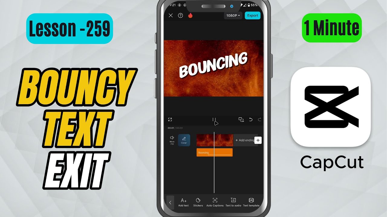 Анимация появления текста с эффектом подпрыгивания в CapCut Mobile — Урок 259. Учебное пособие по...