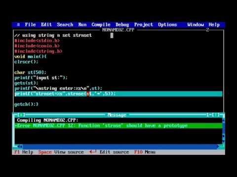c programing language // using string n set (strnset)
