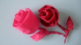 Růže z ubrousku II | Origami-návody.cz