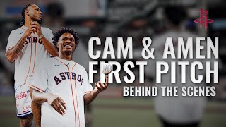 Cam Whitmore & Amen Thompson First Pitch BTS | Houston Rockets