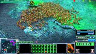 StarCraft 2 Beta Crazy Zergling Rush almost 400 Zerglings Massive Attack 1