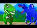 (Jurassic World Evolution🌍) Black I-Rex Vs T-Rex Vs Spinosaurus,Indoraptor Dinosaurs Fight