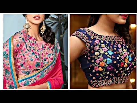 Latest Computer Work Blouse Designs 2019 || Machine work Blouse Designs ...