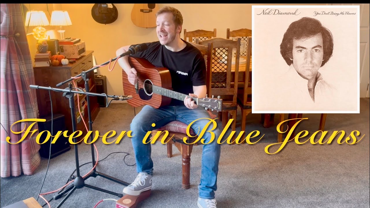 FOREVER IN BLUE JEANS by Neil Diamond - acoustic guitar cover with STOMP BOX