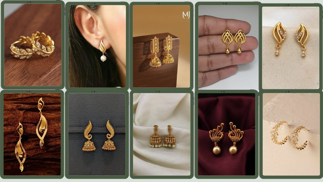 Latest Gold Earring Designs | Lightweight Gold Daily Wear Earrings Design | Hoop Earring Designs New