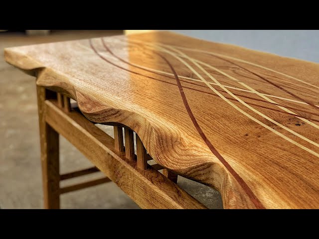 Diy OAK table with inlays - YouTube