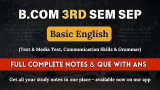 B.Com 3rd Sem SEP Basic English | Complete Notes & Important Questions with Answers screenshot 2