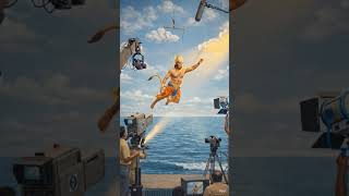 Hanuman Ji Flying Over Samundar | Behind The Scenes Ramayan Shoot | BhaktiAura