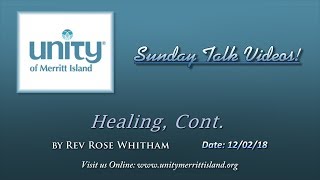 12022018 - Healing, Cont. - Rev Rose Whitham