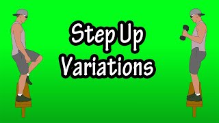 How To Do Step Ups Exercise - Step Up Variations Exercises With Weights Dumbbells