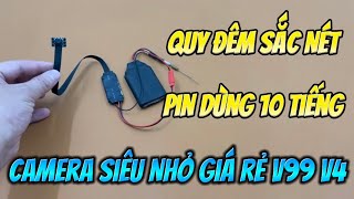 Camera Mini V99 V4 Quay Đêm Tốt Nhất, Camera Siêu Nhỏ Không Dây V99 V4 Wifi Full4K Pin Dùng 10 Tiếng