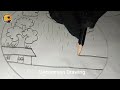 easy scenery drawing in a circlecircle scenery drawing easy and simpleeasy drawing beautiful scenery