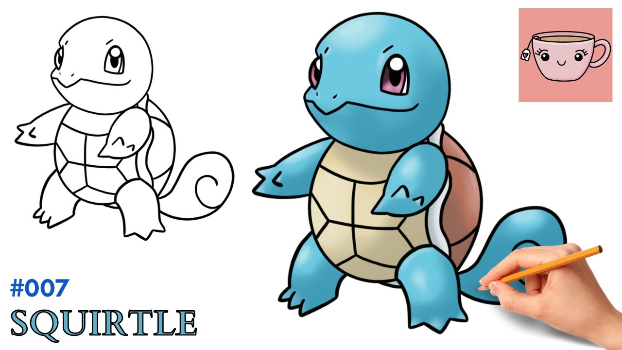 How To Draw Squirtle | Pokemon #007 | Cute Easy Step By Step ...