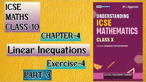 ICSE CLASS-10|| Chapter-4 Linear Inequations|| M.L Aggarwal || #maths 
