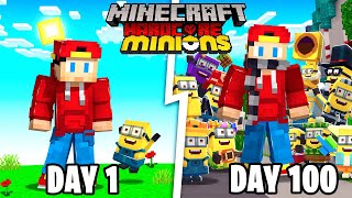 I Spent 100 Days with MINIONS  in Minecraft... Here's What Happened
