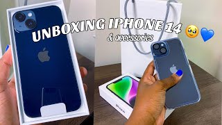 iPhone 14 Unboxing💙 (midnight, 128 GB) + set up & camera test