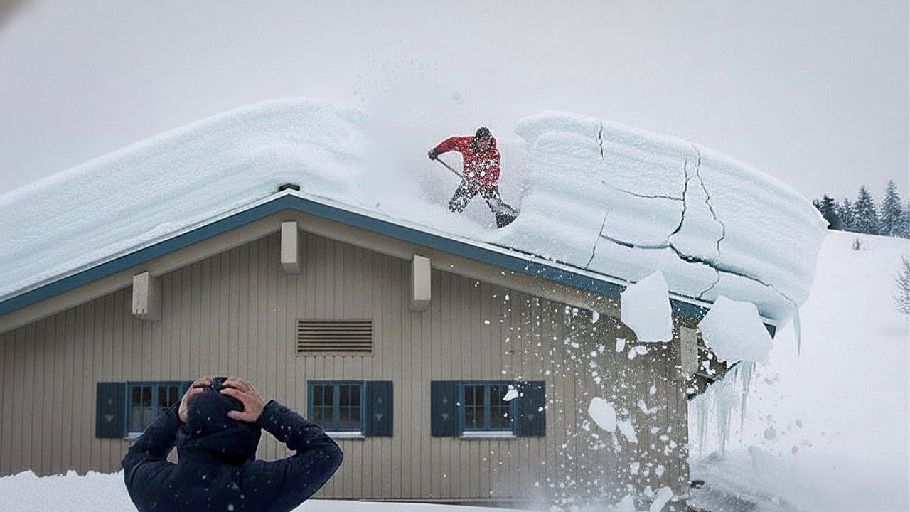 Idiot Snow Removal: Massive Roof Avalanche | Extreme Dangerous Plow Truck Fails #10