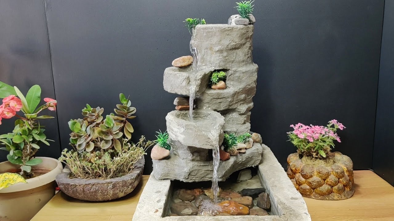 How to make very nice waterfall fountain water fountain YouTube